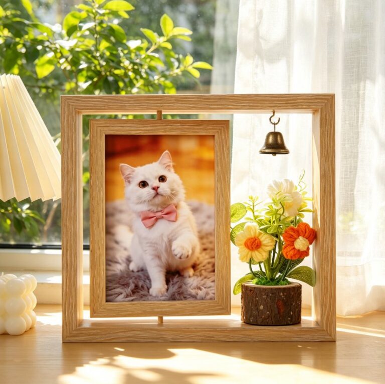 MDF Picture Frames Double-sided rotating pet photo frame